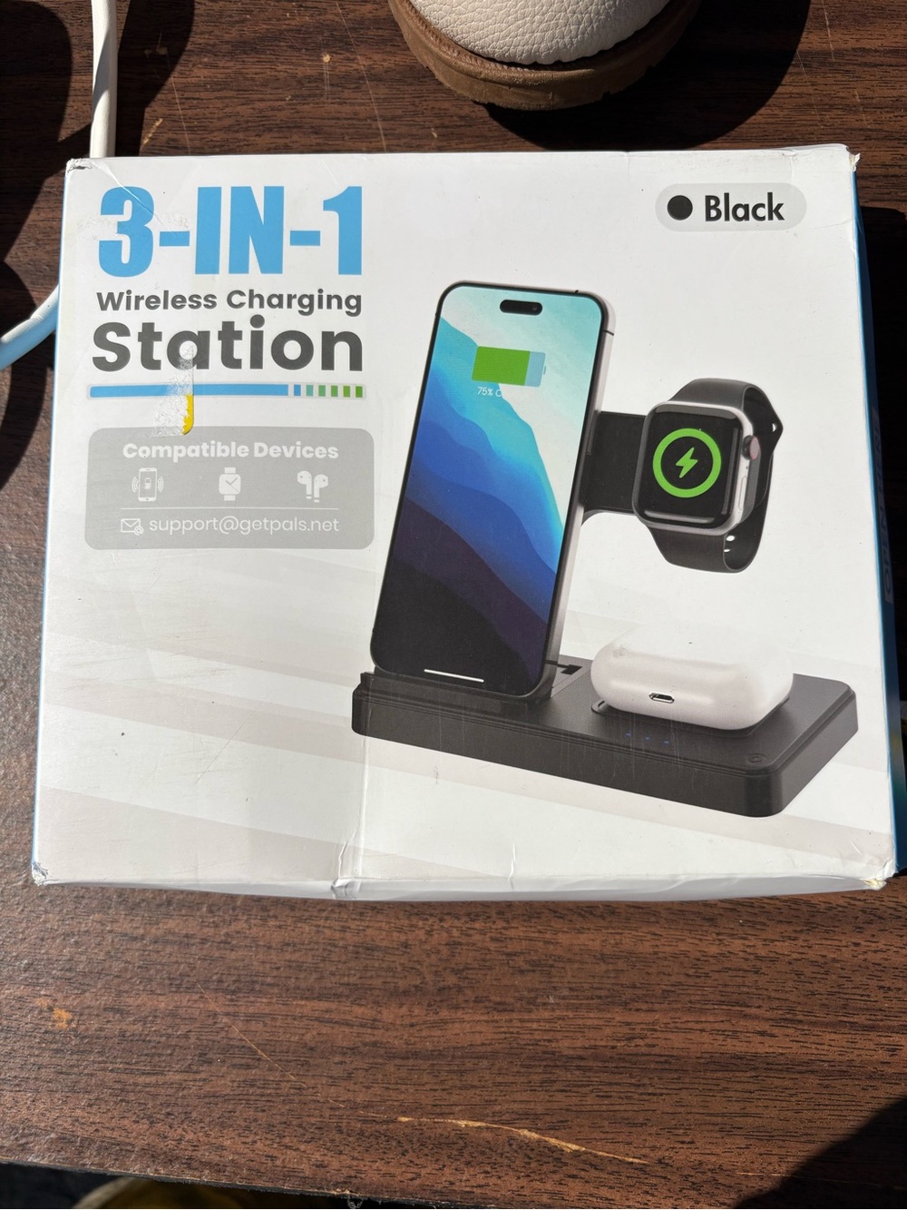 3-in-1 Wireless Charging Station - Black -view photos for compatibility